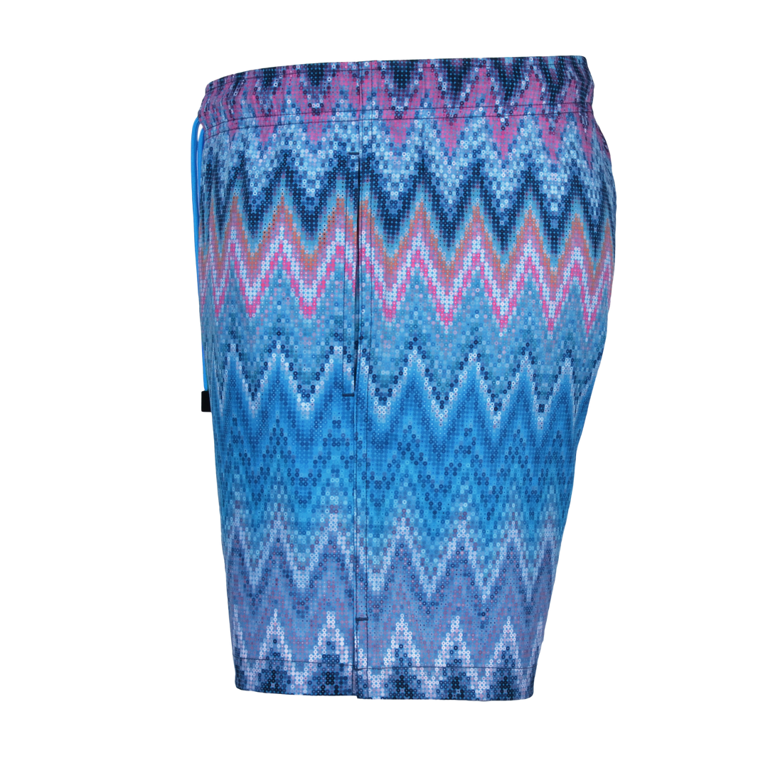 Sequin Zig Miami Pattern Collar - Men's T-Shirt & Swim Short Set