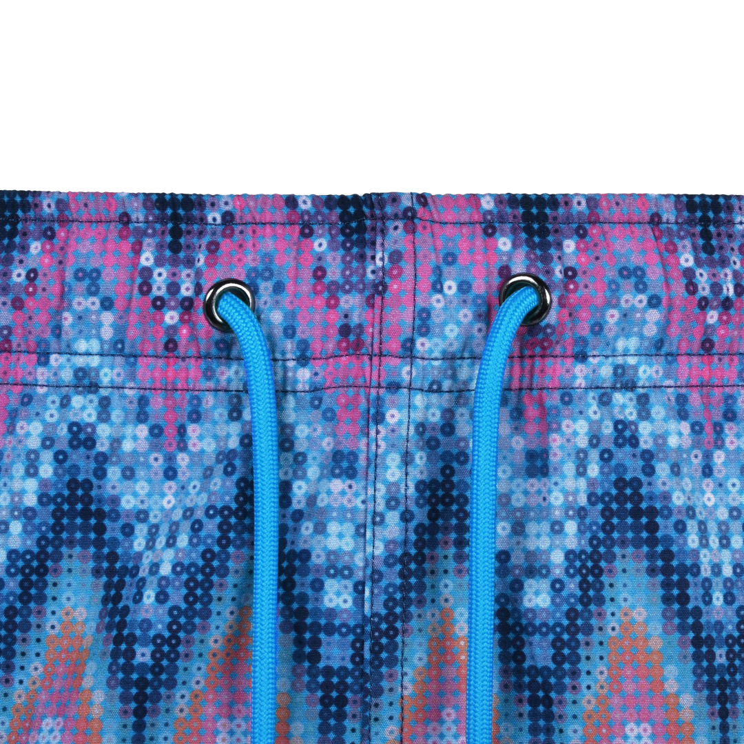 Sequin Zig Miami Pattern Collar - Men's T-Shirt & Swim Short Set