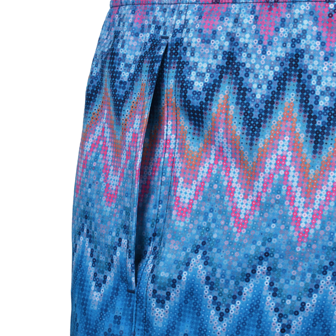 Sequin Zig Miami Pattern Collar - Men's Polo & Swim Short Set