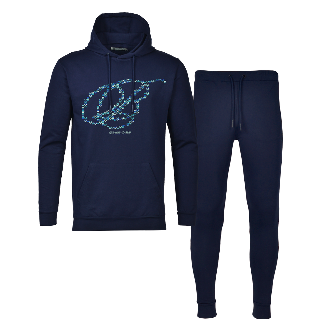 Crochet B Blue - Men's Hoodie Tracksuit