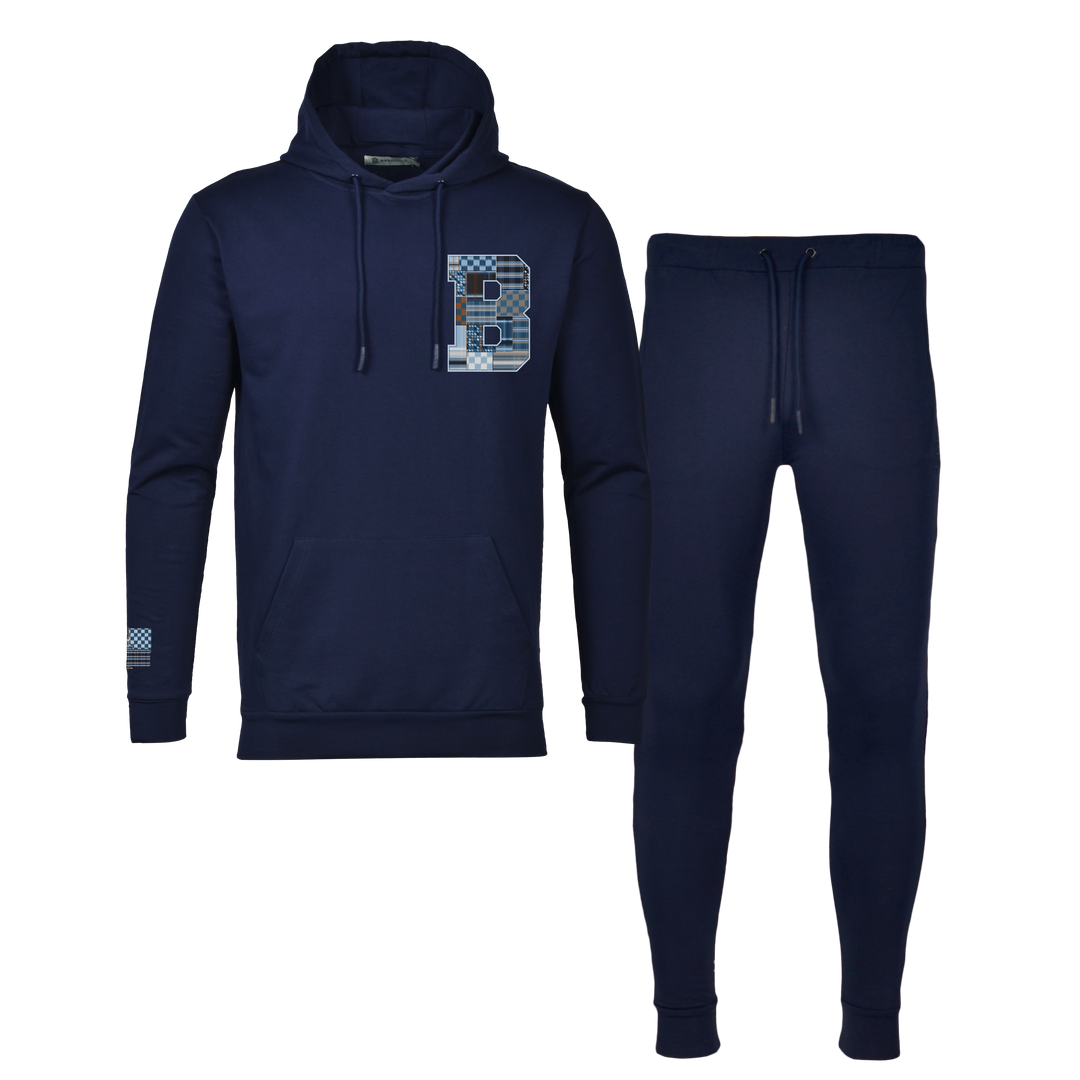 Patch B Blue - Men's Hoodie Tracksuit
