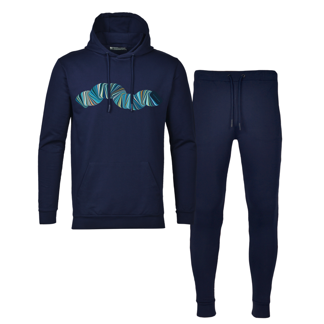 Ribbon Blue - Men's Hoodie Tracksuit
