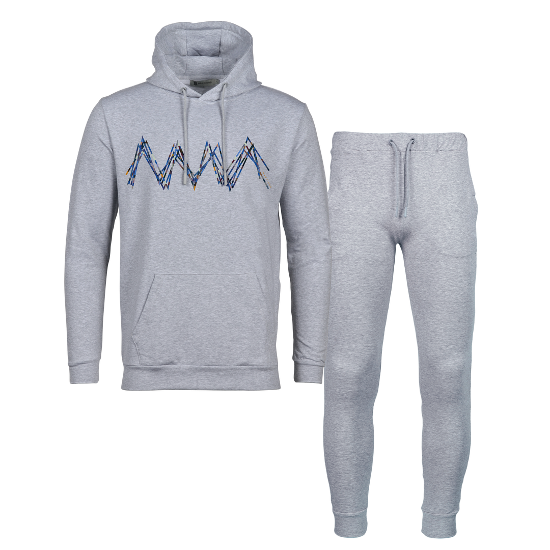 Scribble Zig Blue - Men's Hoodie Tracksuit
