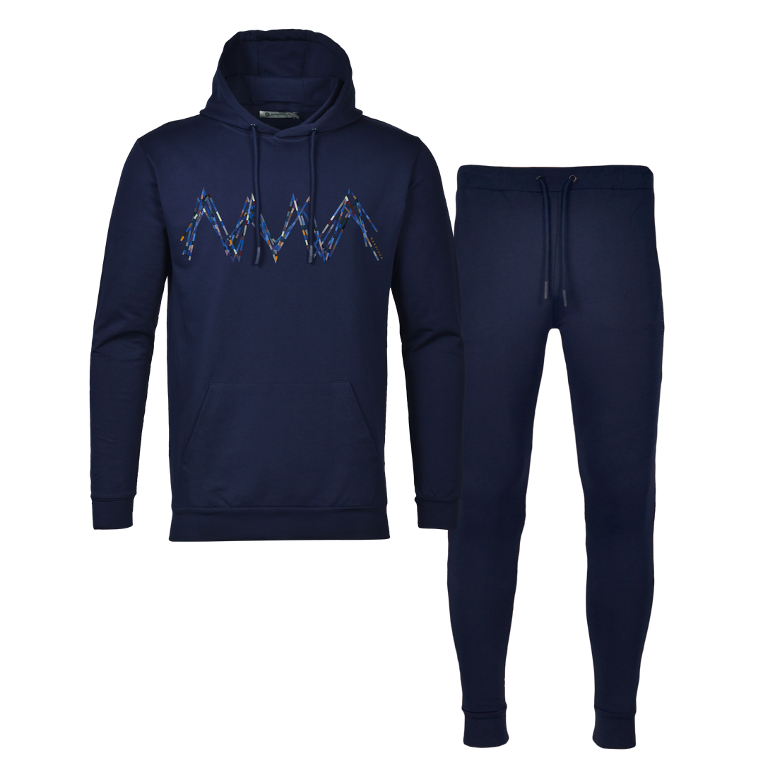 Scribble Zig Blue - Men's Hoodie Tracksuit