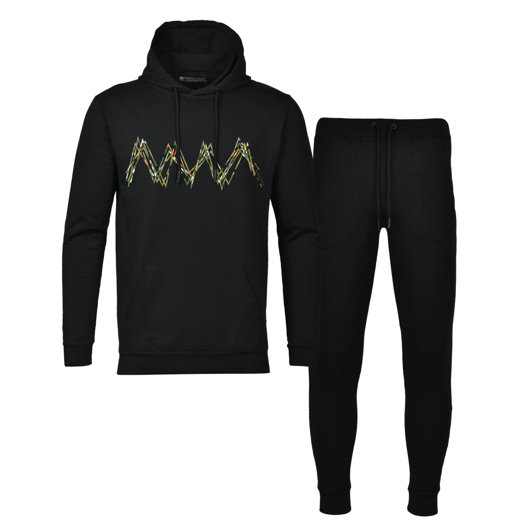 Scribble Zig Green - Men's Hoodie Tracksuit