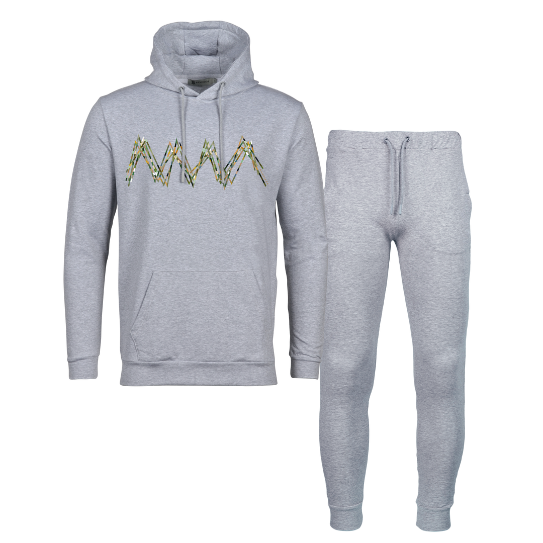 Scribble Zig Green - Men's Hoodie Tracksuit