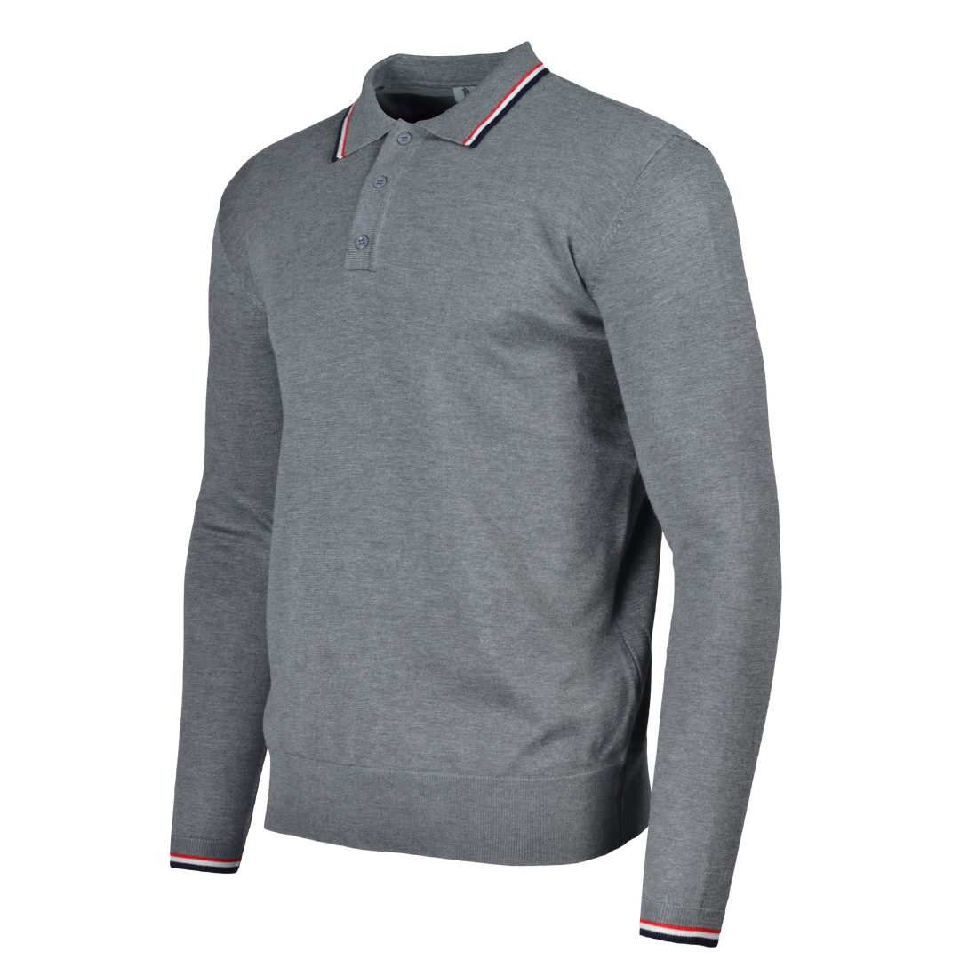 Men's Long Sleeve Trim Polo