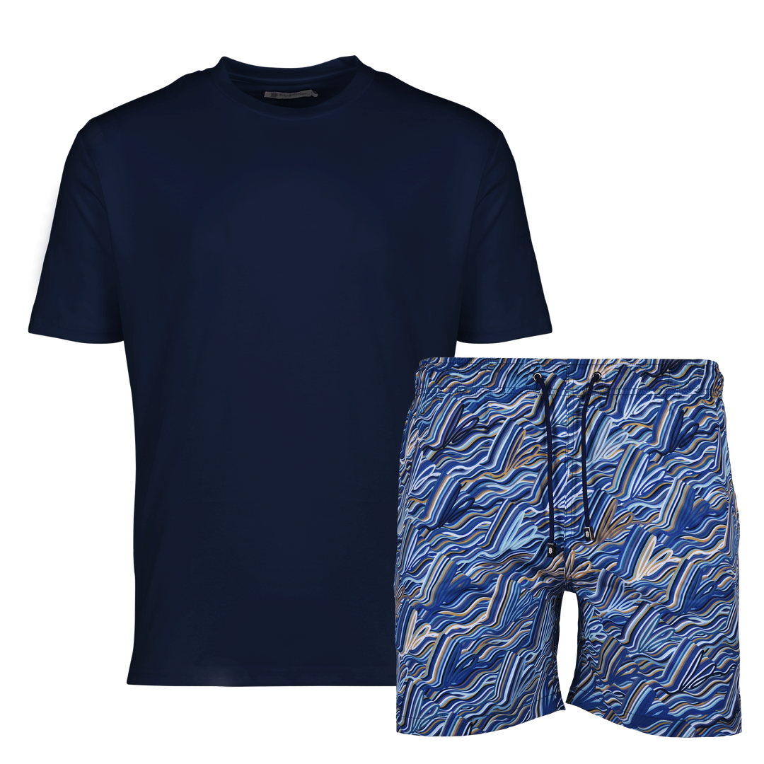 Autograph Navy Gold - Men's T-shirt & Swim Short Set