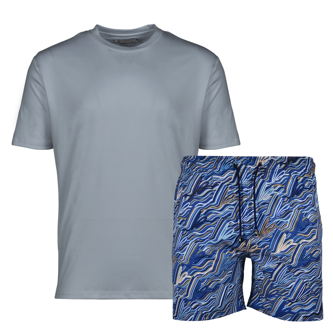 Autograph Navy Gold - Men's T-shirt & Swim Short Set