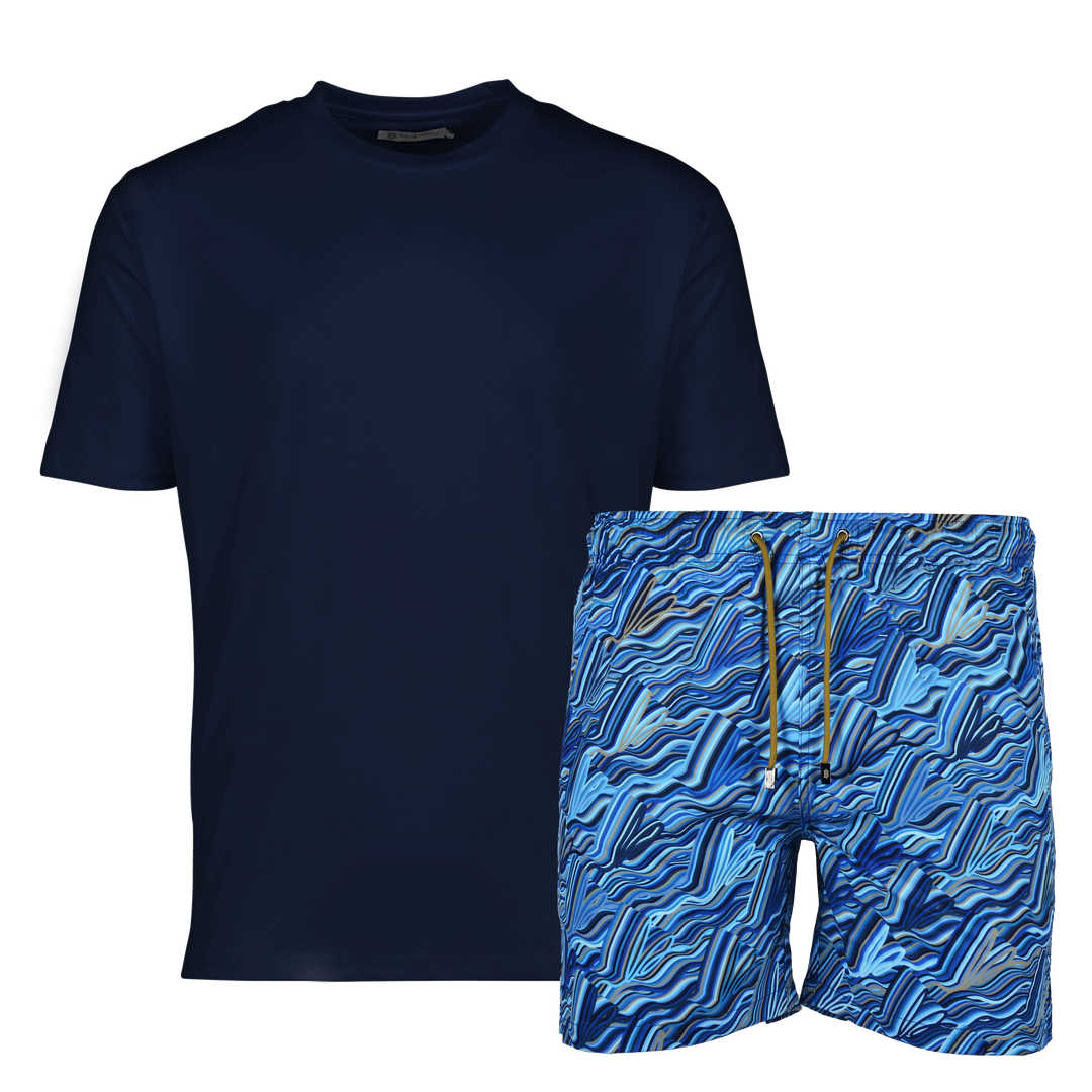 Autograph Navy - Men's T-shirt & Swim Short Set