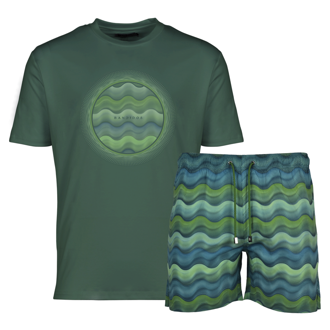 Dot Waves Bali Orb - Men's T-Shirt & Swim Short Set