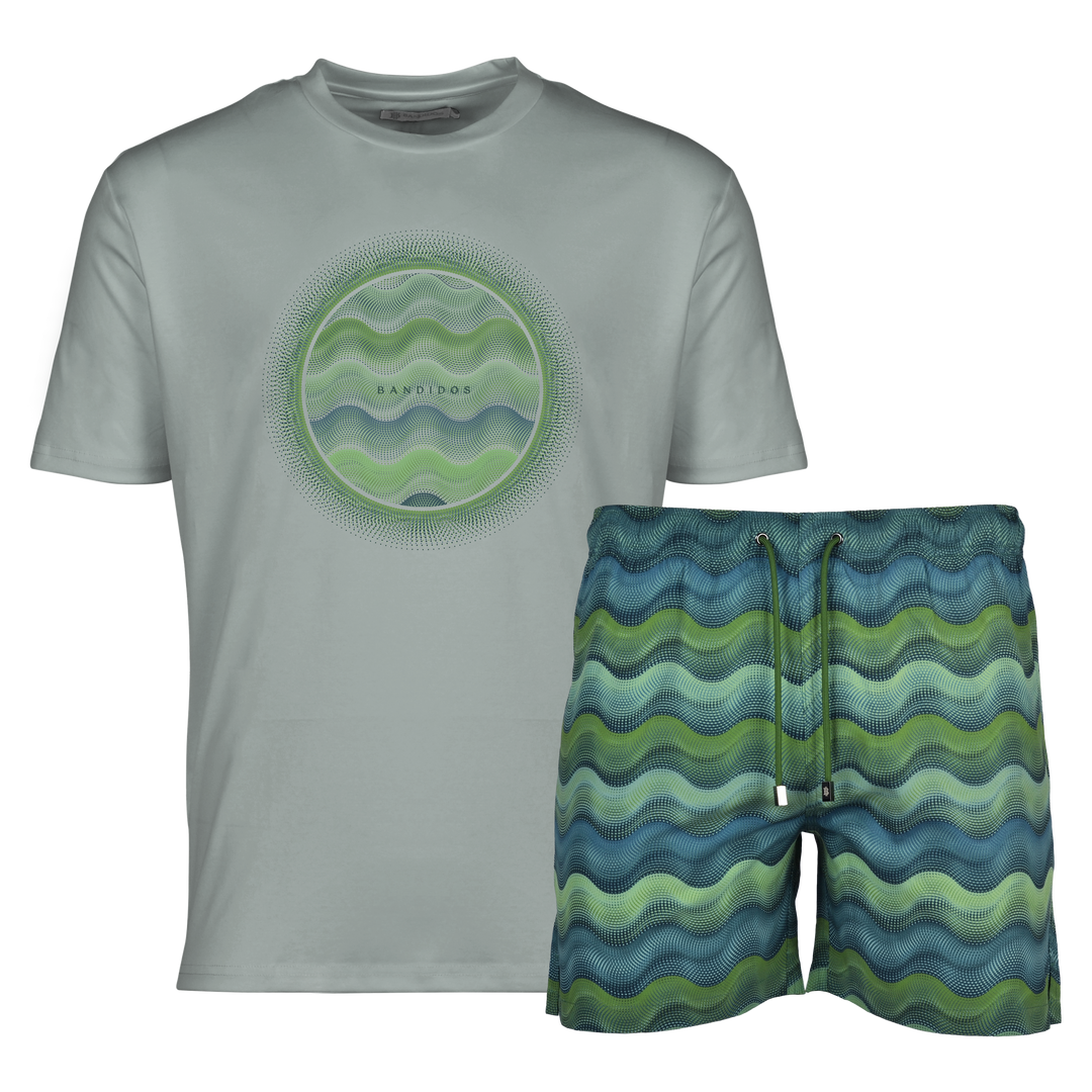 Dot Waves Bali Orb - Men's T-Shirt & Swim Short Set