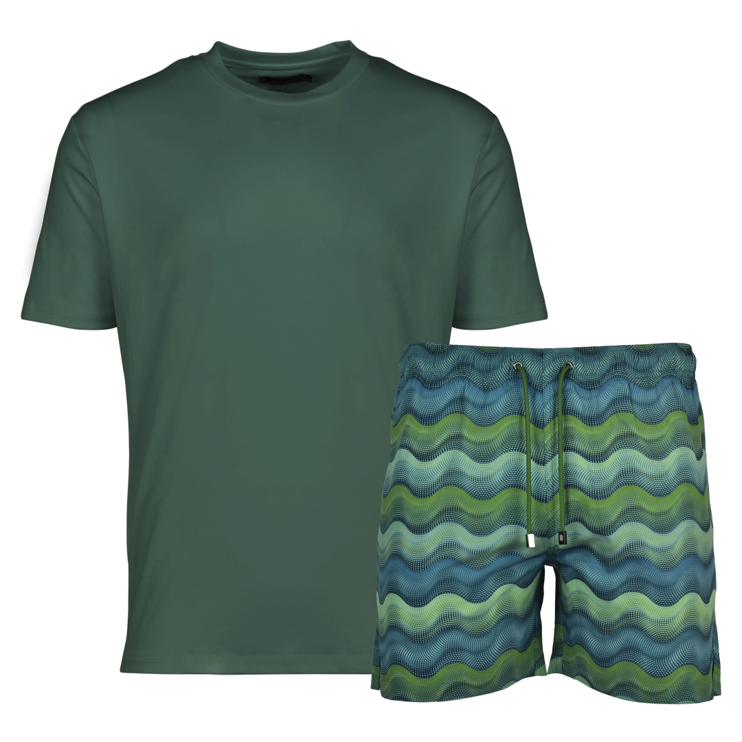 Dot Waves Bali - Men's T-Shirt & Swim Short Set