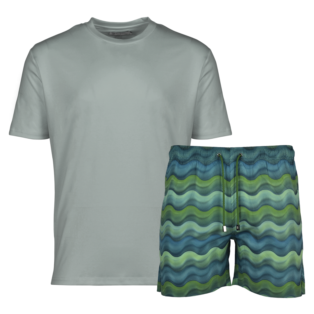 Dot Waves Bali - Men's T-Shirt & Swim Short Set