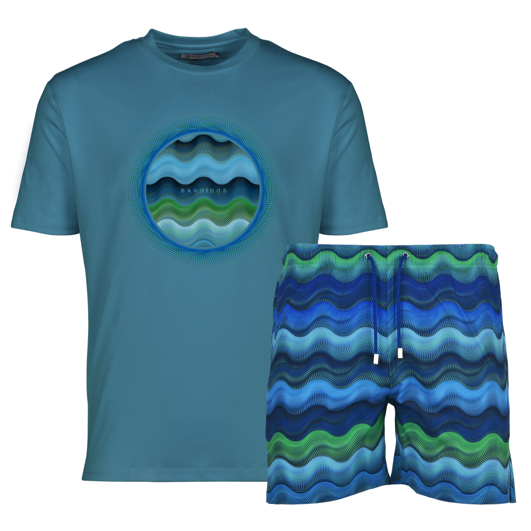 Dot Waves Hawaii Orb - Men's T-Shirt & Swim Short Set