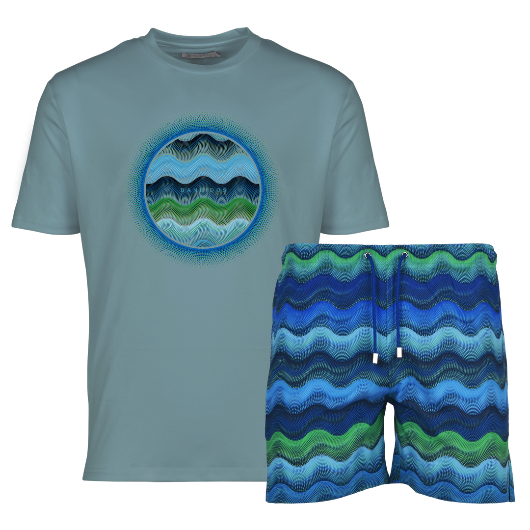 Dot Waves Hawaii Orb - Men's T-Shirt & Swim Short Set