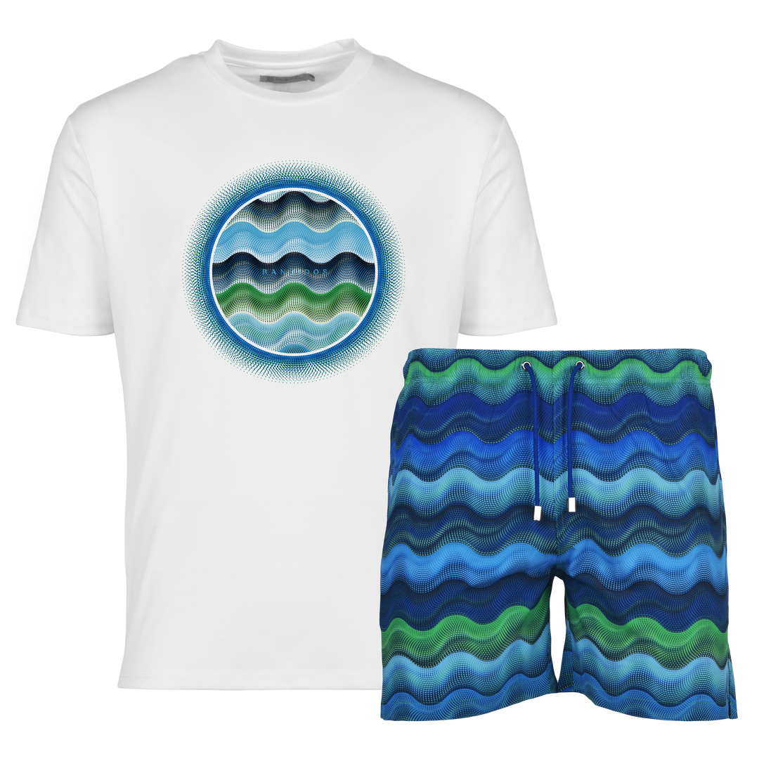 Dot Waves Hawaii Orb - Men's T-Shirt & Swim Short Set