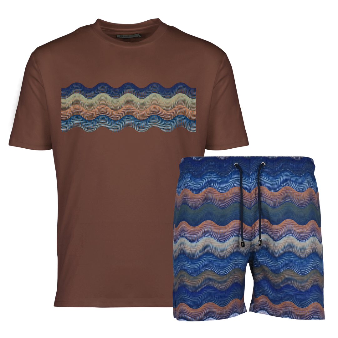 Dot Waves Marrakech Bar - Men's T-Shirt & Swim Short Set