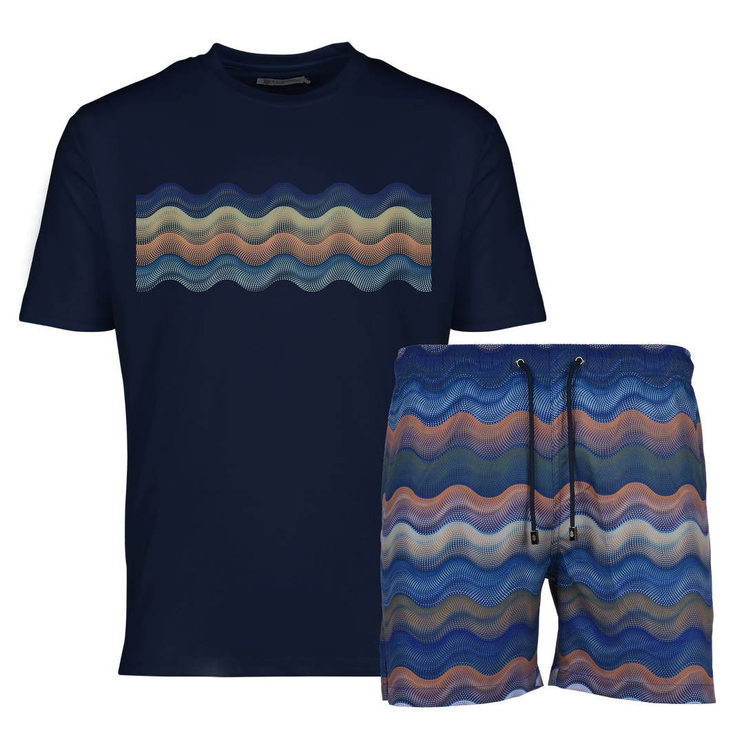 Dot Waves Marrakech Bar - Men's T-Shirt & Swim Short Set