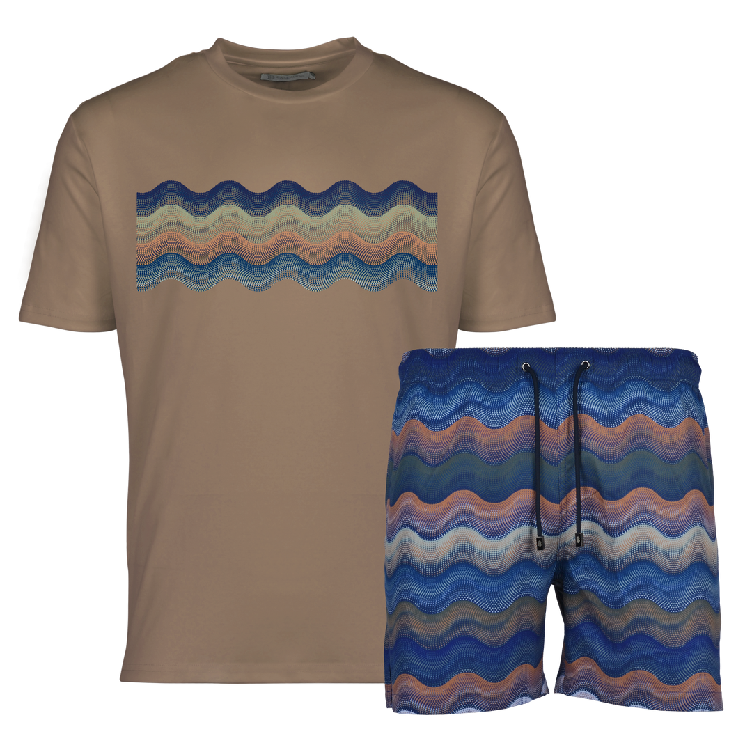 Dot Waves Marrakech Bar - Men's T-Shirt & Swim Short Set