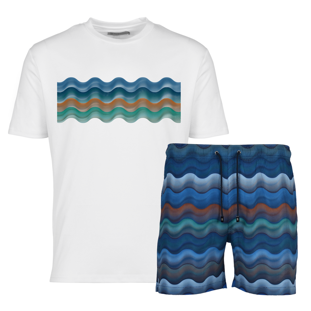 Dot Waves Dubai Bar - Men's T-Shirt & Swim Short Set