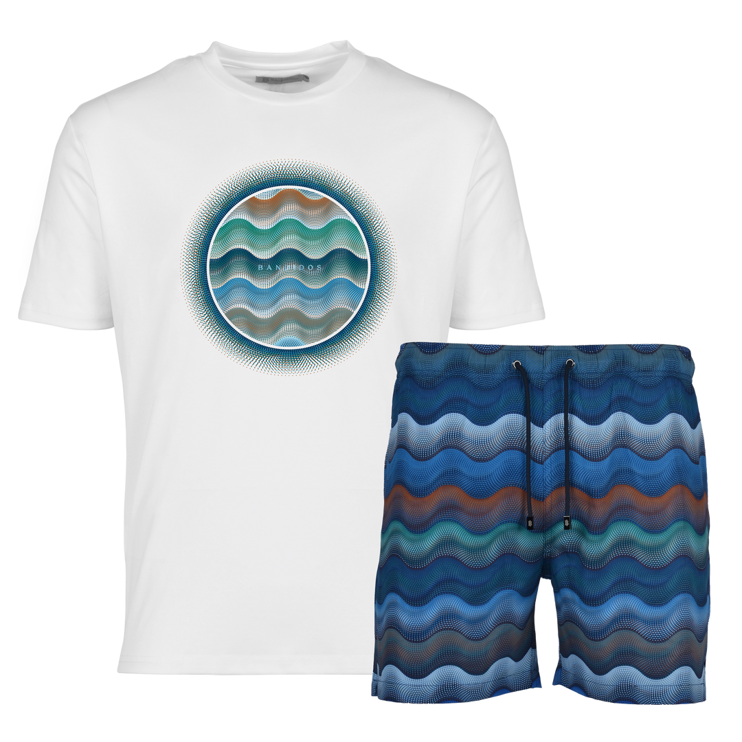 Dot Waves Dubai Orb - Men's T-Shirt & Swim Short Set