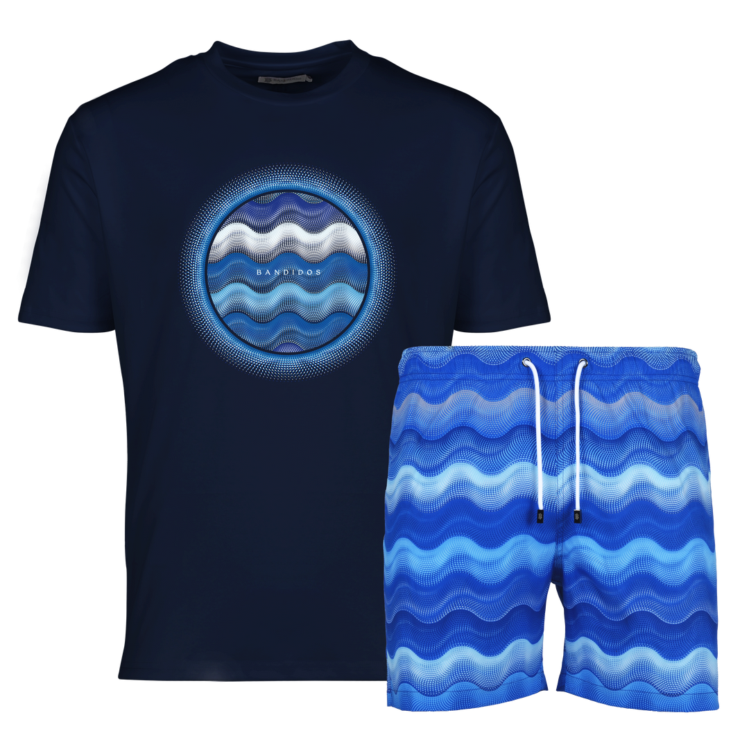 Dot Waves Santorini Orb - Men's T-Shirt & Swim Short Set