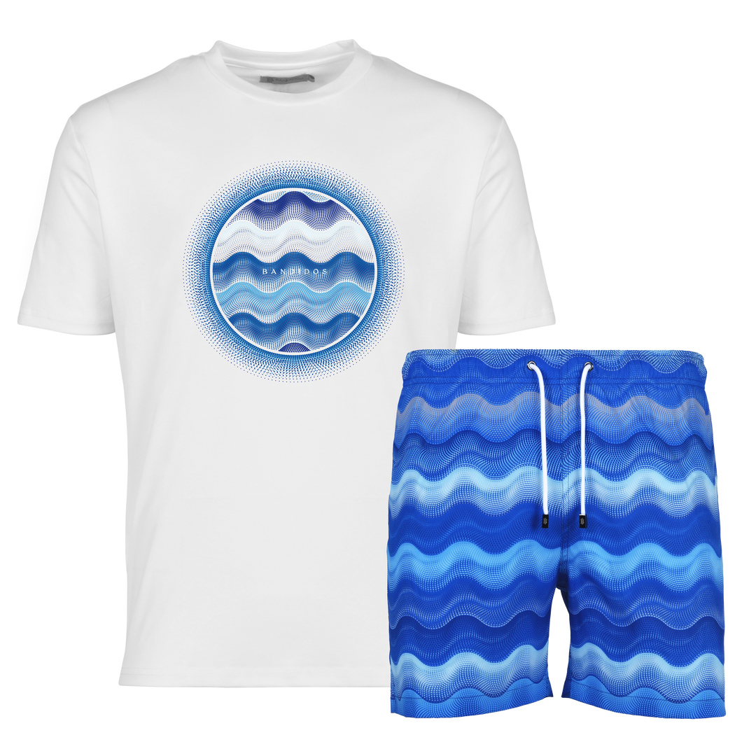 Dot Waves Santorini Orb - Men's T-Shirt & Swim Short Set