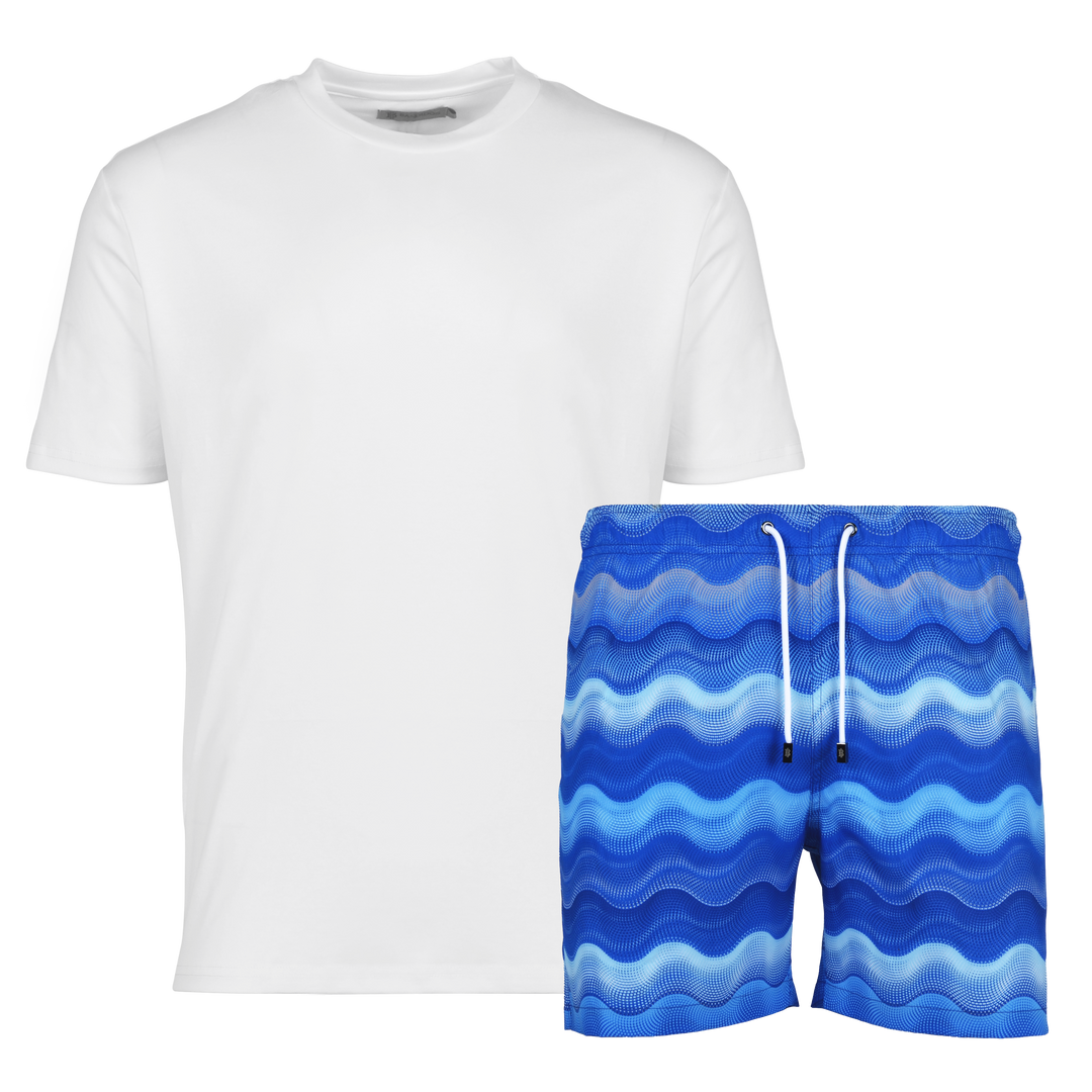 Dot Waves Santorini - Men's T-Shirt & Swim Short Set