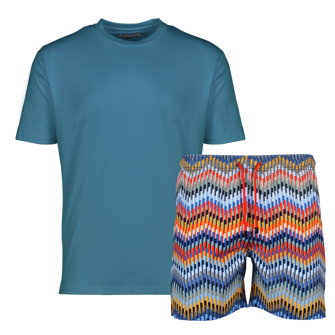 Line Zig Multi - Men's T-shirt & Swim Short Set