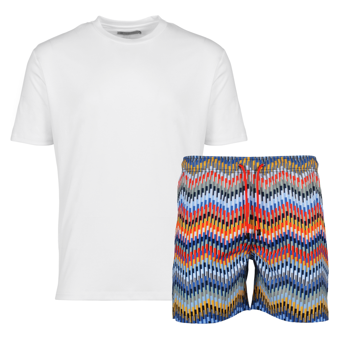 Line Zig Multi - Men's T-shirt & Swim Short Set