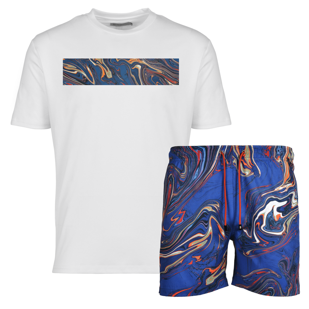 Oil Navy - Men's T-shirt & Swim Short Set