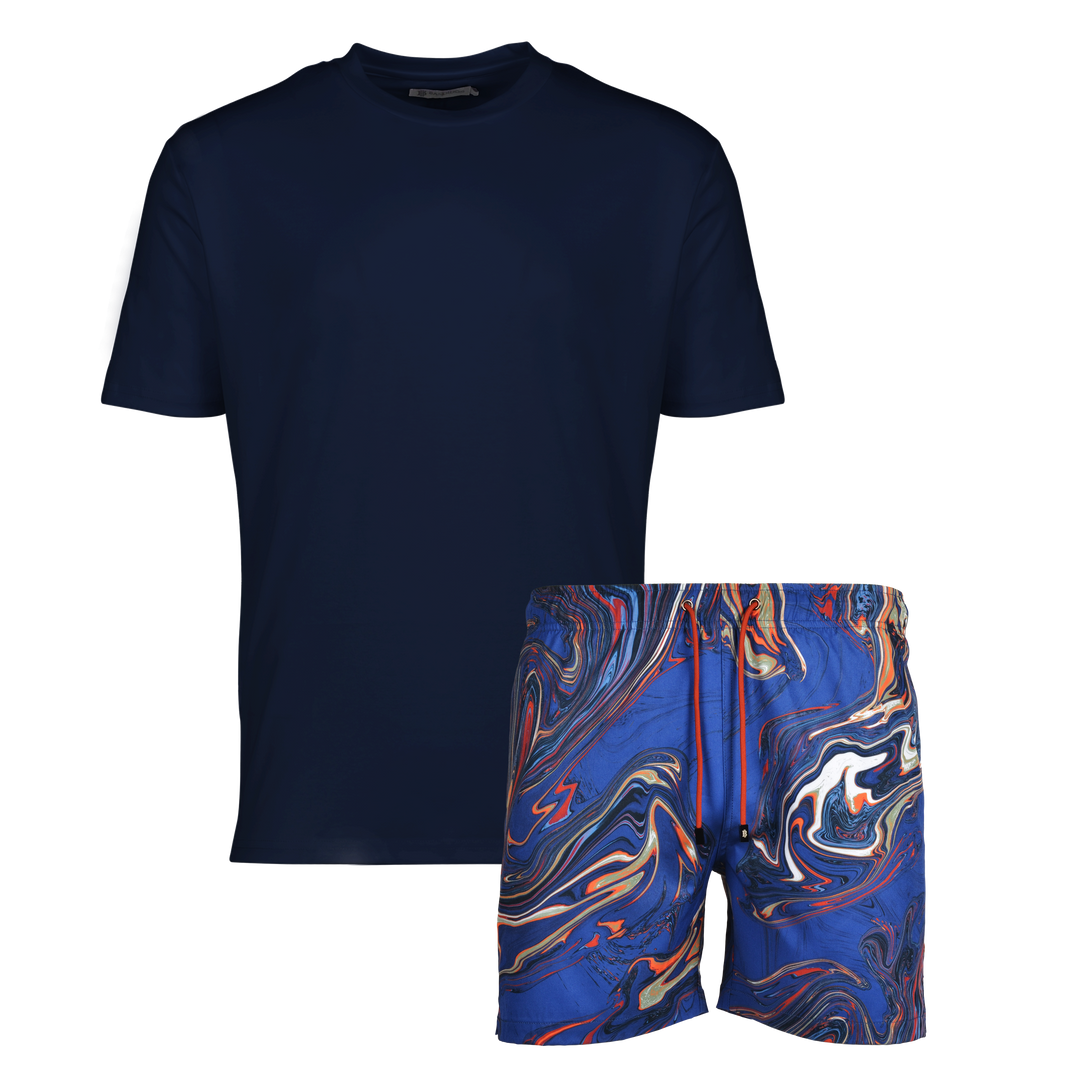 Oil Navy - Men's T-shirt & Swim Short Set