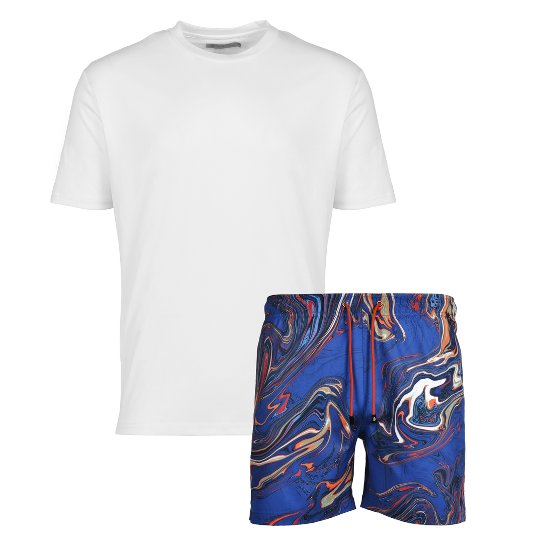 Oil Navy - Men's T-shirt & Swim Short Set