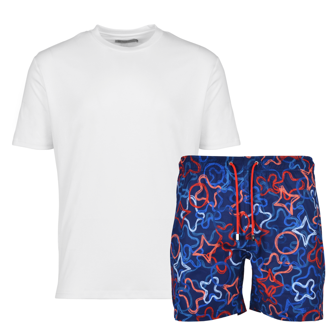 Quattro Red - Men's T-shirt & Swim Short Set