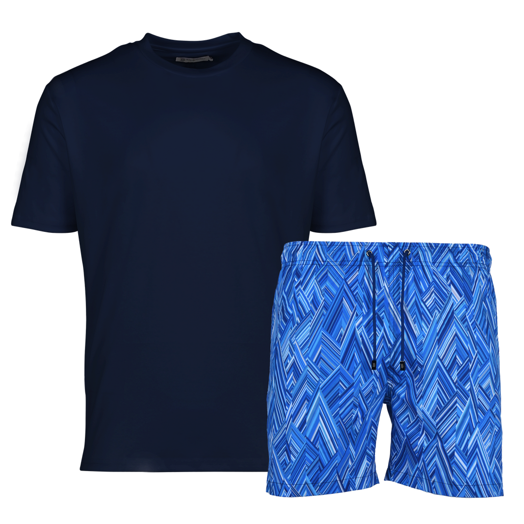 Shear Zig Santorini - Men's T-Shirt & Swim Short Set