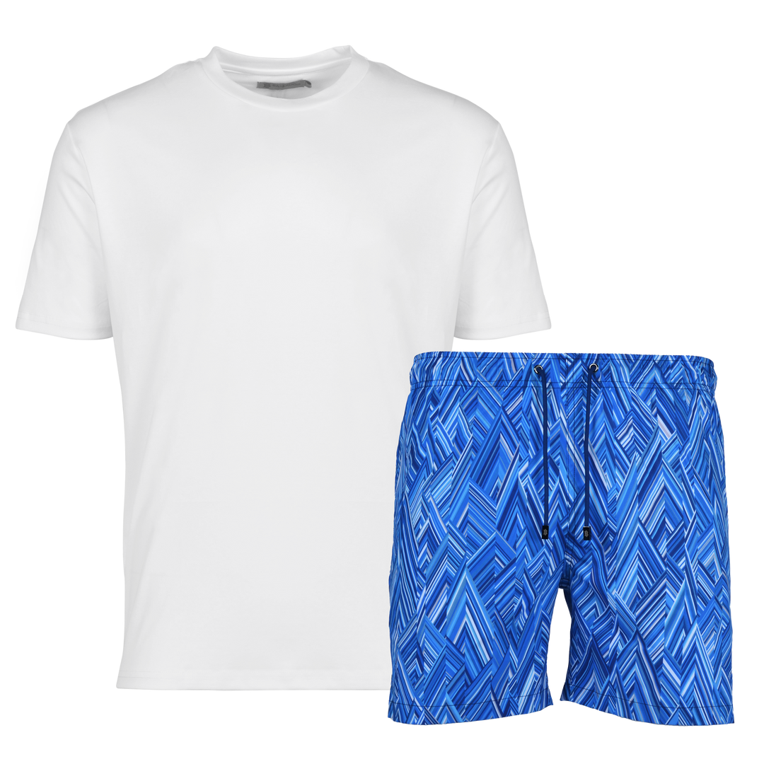 Shear Zig Santorini - Men's T-Shirt & Swim Short Set