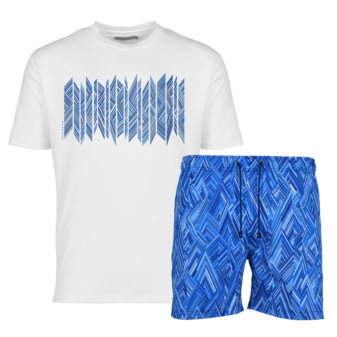 Shear Zig Santorini Shard - Men's T-Shirt & Swim Short Set