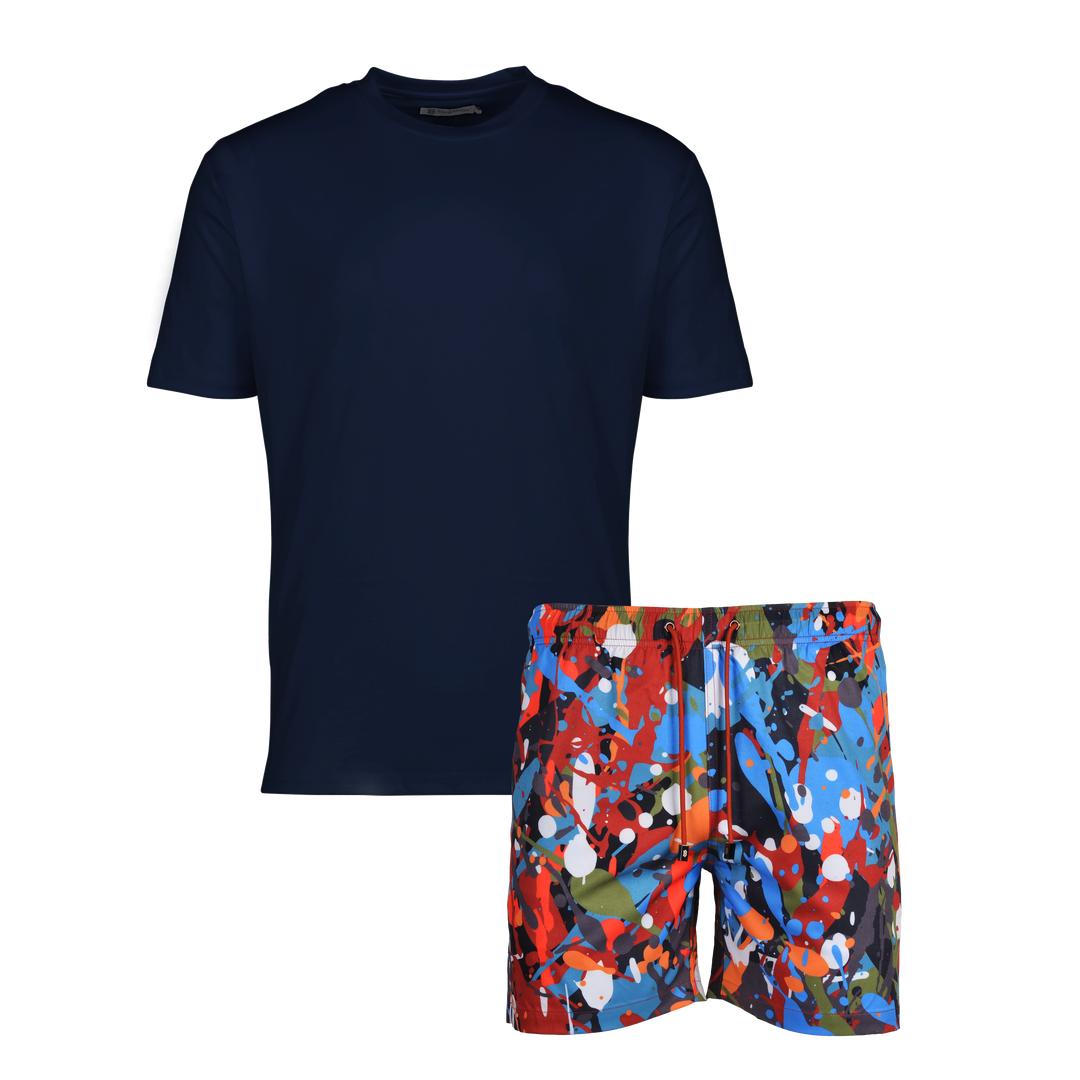 Splatter Multi - Men's T-shirt & Swim Short Set