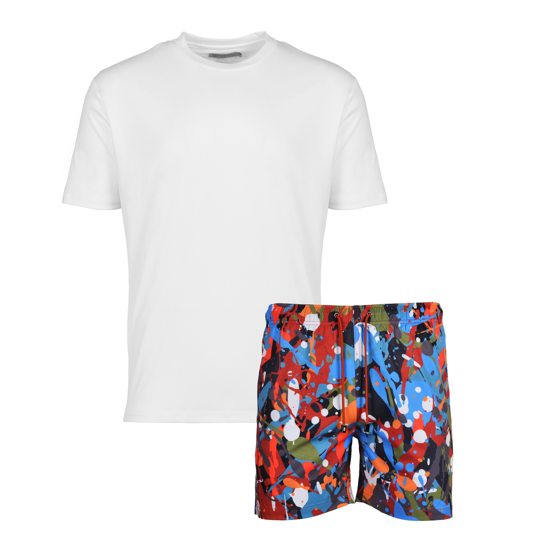 Splatter Multi - Men's T-shirt & Swim Short Set