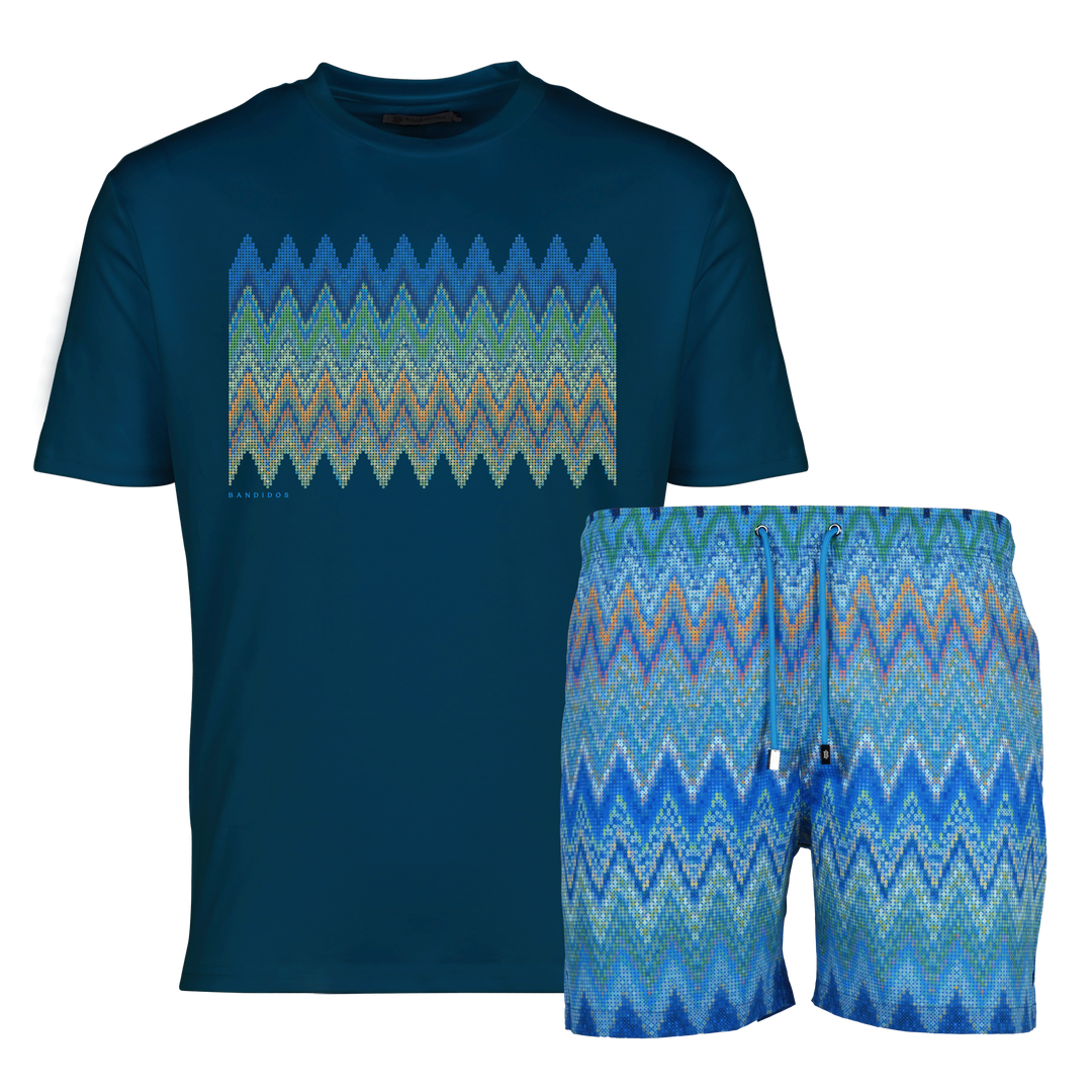 Sequin Zig Amalfi Box - Men's T-Shirt & Swim Short Set