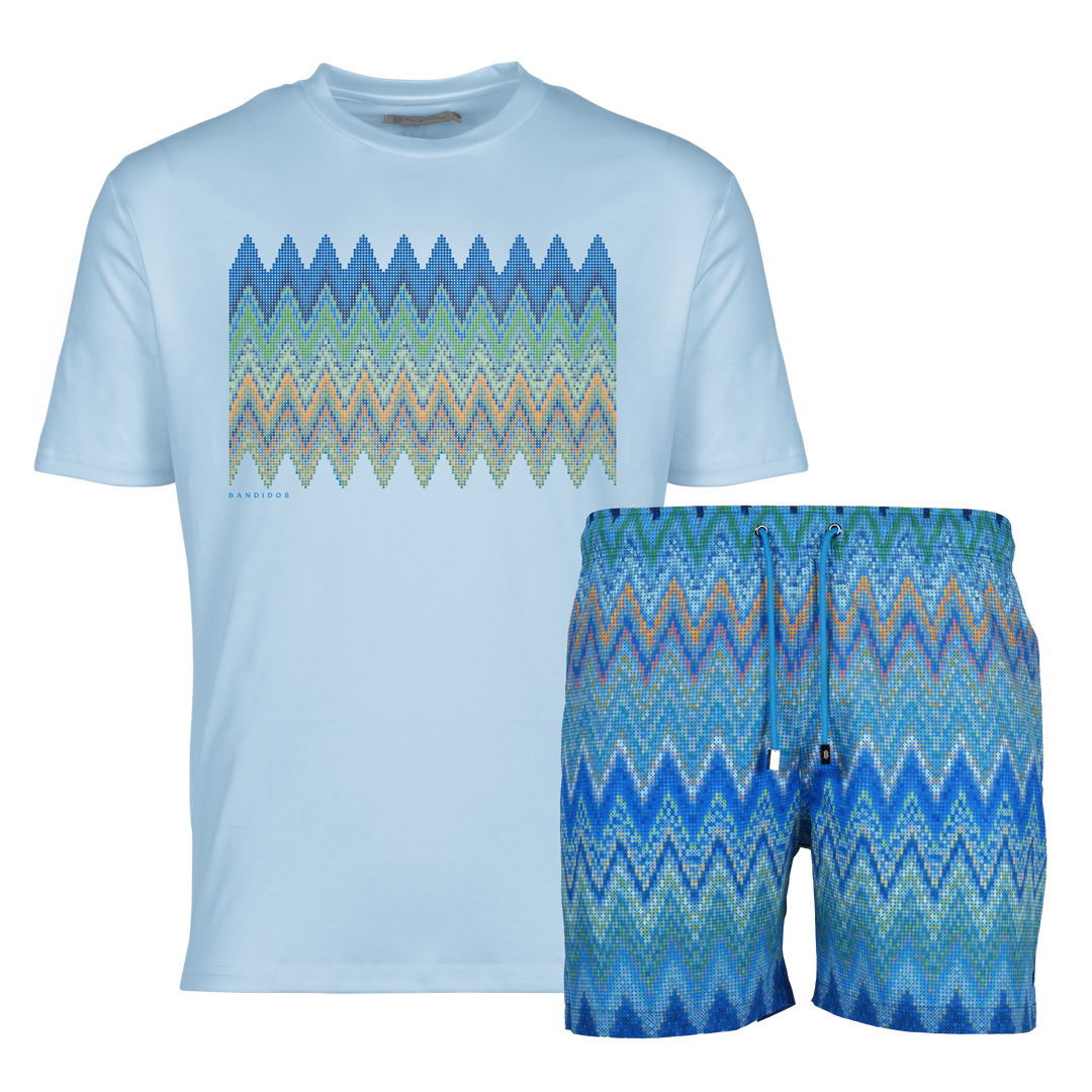Sequin Zig Amalfi Box - Men's T-Shirt & Swim Short Set