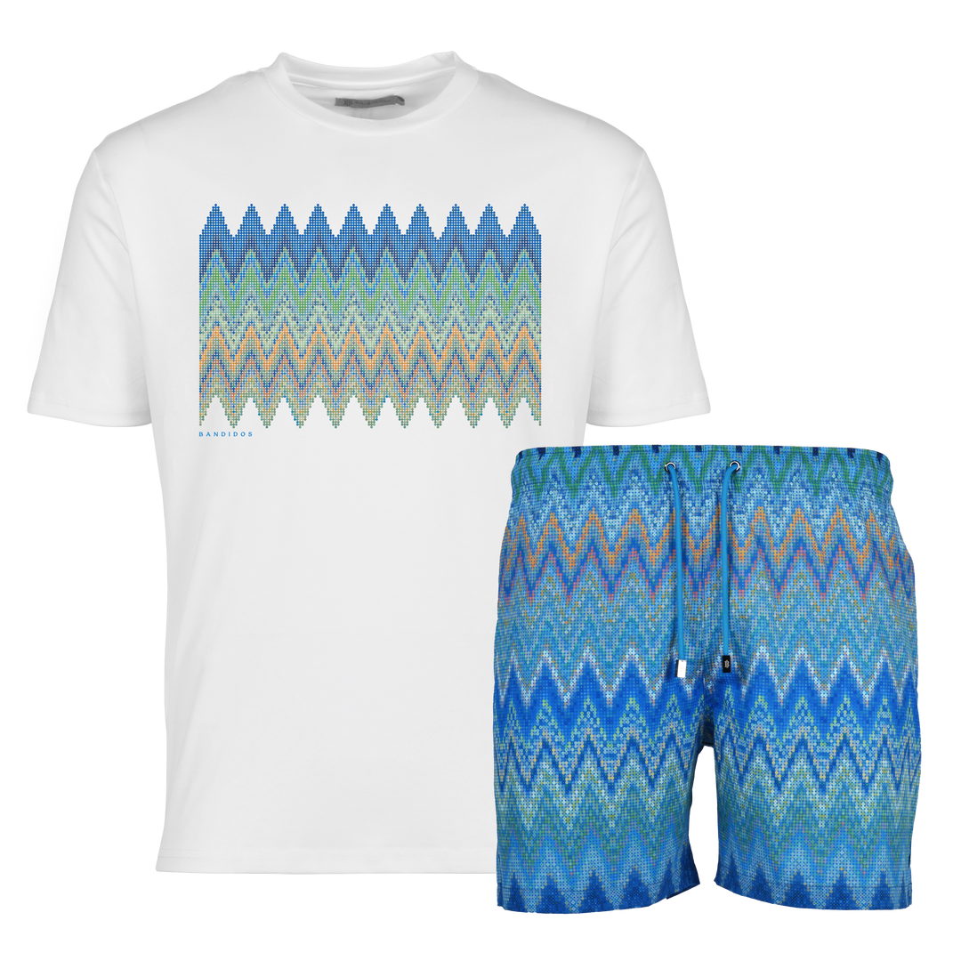 Sequin Zig Amalfi Box - Men's T-Shirt & Swim Short Set