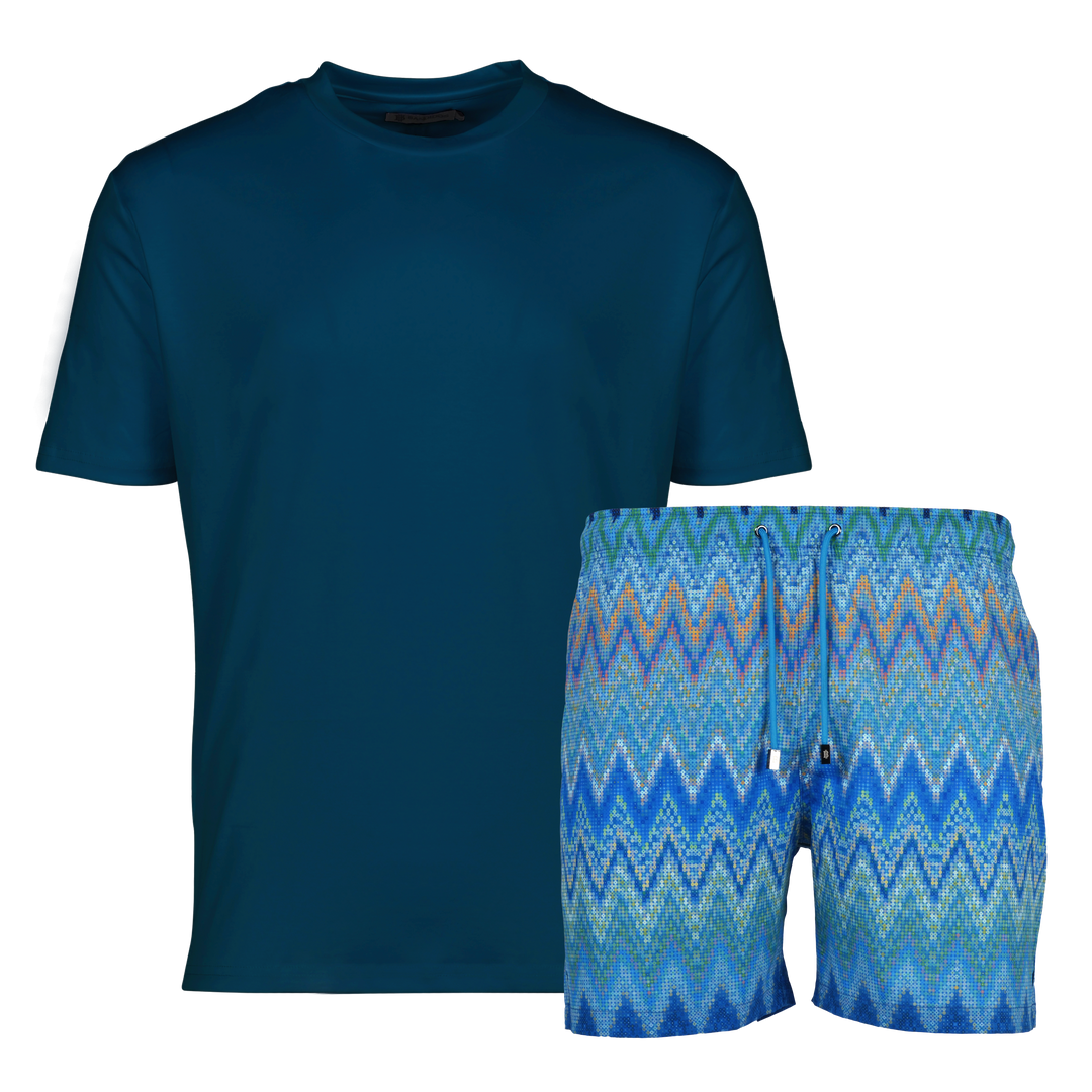 Sequin Zig Amalfi - Men's T-Shirt & Swim Short Set