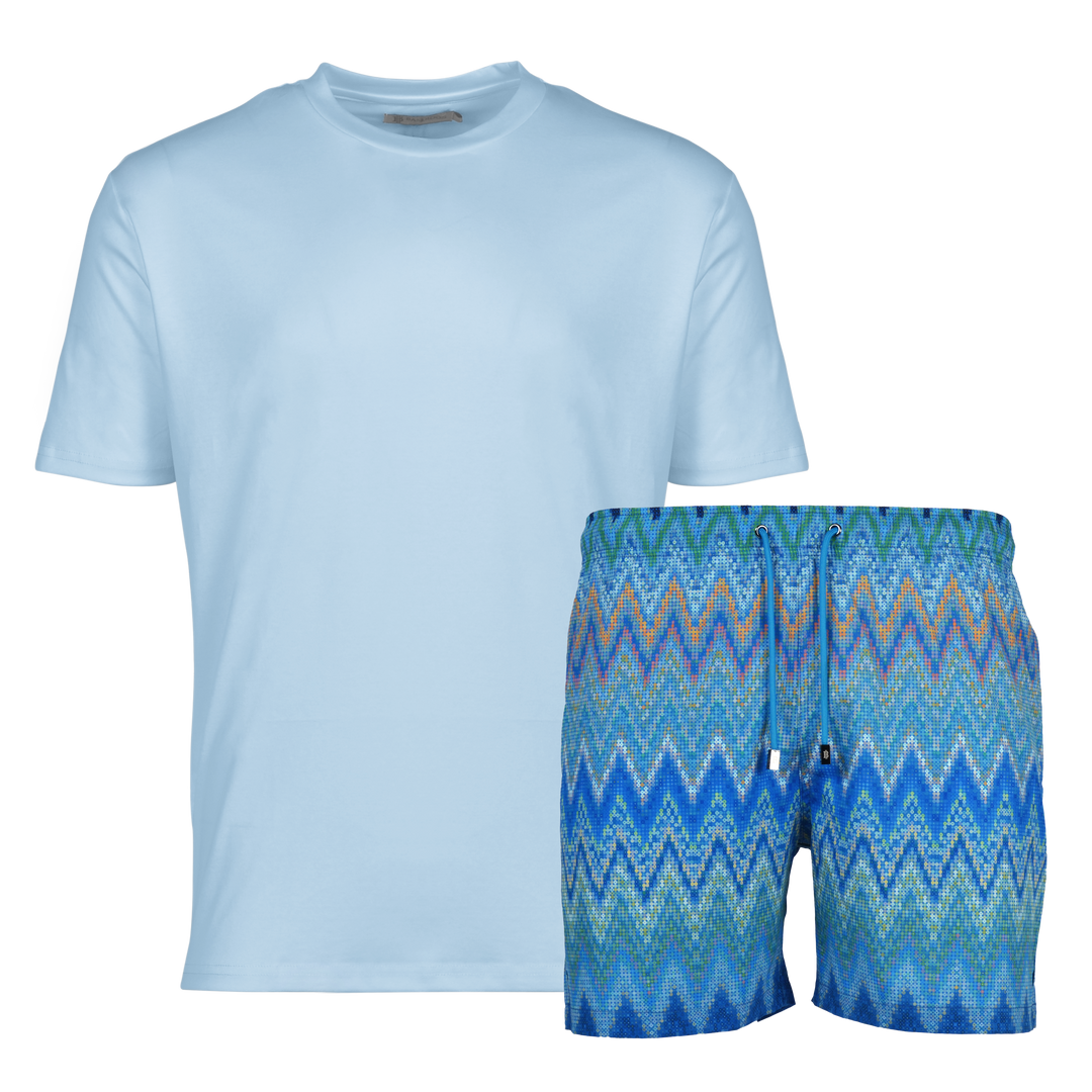 Sequin Zig Amalfi - Men's T-Shirt & Swim Short Set