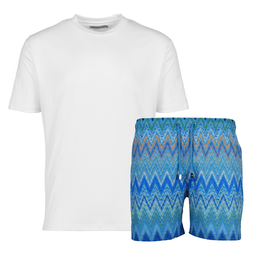 Sequin Zig Amalfi - Men's T-Shirt & Swim Short Set