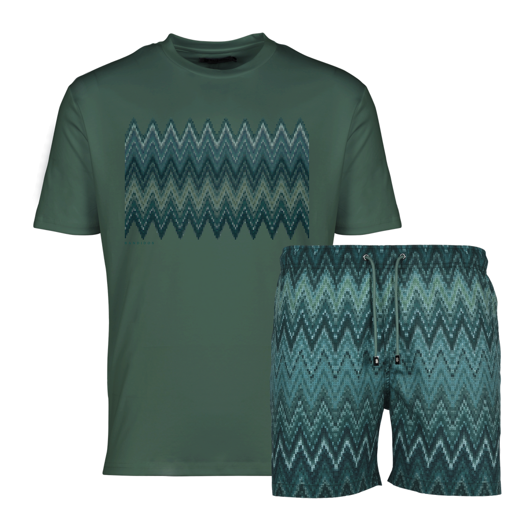 Sequin Zig Bali Box - Men's T-Shirt & Swim Short Set