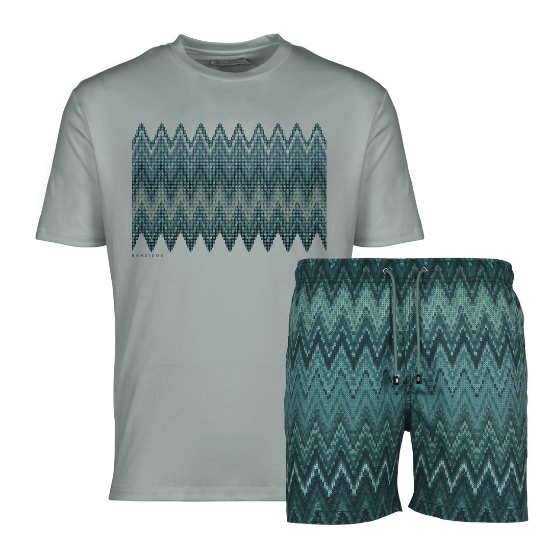 Sequin Zig Bali Box - Men's T-Shirt & Swim Short Set