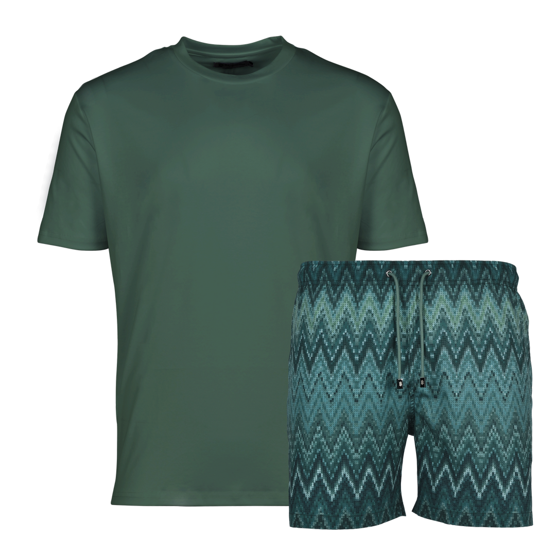 Sequin Zig Bali - Men's T-Shirt & Swim Short Set