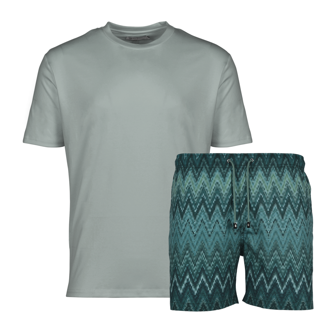 Sequin Zig Bali - Men's T-Shirt & Swim Short Set